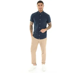 Hot Herre Klassisk Kortærmet Oxford Skjorte Blå Blazer T-Shirts, Poloer Og Skjorter·Skjorter