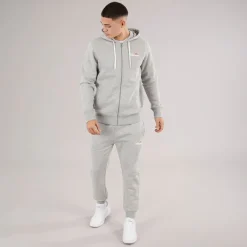 Online Herre Klemerio Full Zip Hættetrøje Light Grey Marl Træning|T-Shirts Og Undertrøjer