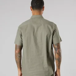Online Herre kortærmet skjorte Dusty Olive T-Shirts, Poloer Og Skjorter·Skjorter