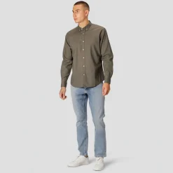 Outlet Herre Langærmet shirts Grøn T-Shirts, Poloer Og Skjorter·Skjorter