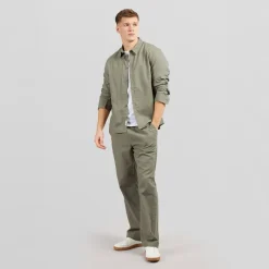 Best Herre Langærmet Skjorte Dusty Olive T-Shirts, Poloer Og Skjorter·Skjorter