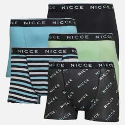 Discount Herre Lazlow Fem-Pak Boxere Sort AOP/​Blå/​Pære Grøn/​Multi Striber/​Sort Multipakker·Undertøj|Undertøj, Sokker Og Nattøj·Boxer Shorts