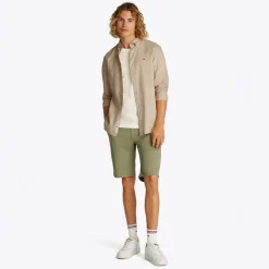 Best Herre Linnedblanding Langærmet Skjorte Relic Tan T-Shirts, Poloer Og Skjorter·Skjorter