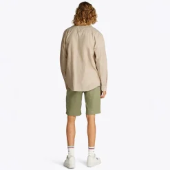 Best Herre Linnedblanding Langærmet Skjorte Relic Tan T-Shirts, Poloer Og Skjorter·Skjorter