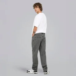 New Herre Løse Tape Jeans Medium Grey Denim Jeans Og Bukser·Jeans