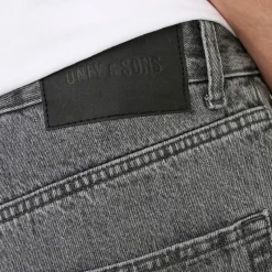 New Herre Løse Tape Jeans Medium Grey Denim Jeans Og Bukser·Jeans