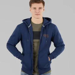 Outlet Herre lynlås hoodie Dress Blues Hættetrøjer Og Sweatshirts·Hættetrøjer