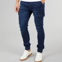 Best Herre Malimore Denim Manchet Cargo Bukser Mørk Vask Jeans Og Bukser·Cargobukser|Jeans Og Bukser·Bukser