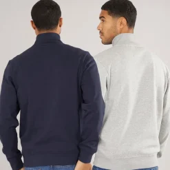 Discount Herre Marigold To Pak 1/​4 Lynet Sweatshirts Navy /​ Grå Multipakker·Hættetrøjer Og Sweatshirts|Hættetrøjer Og Sweatshirts·Sweatshirts