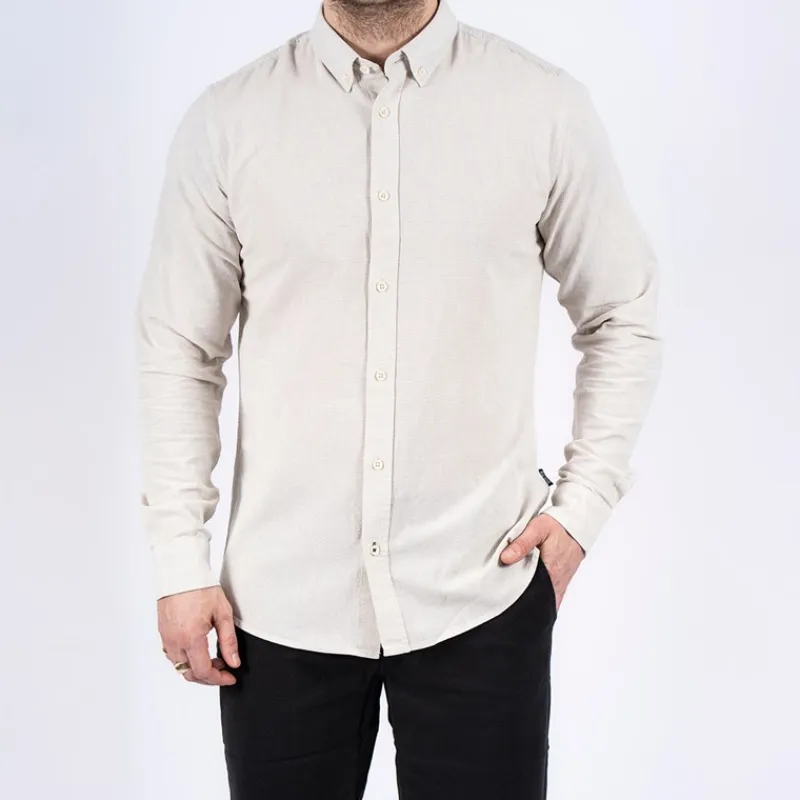 Clearance Herre Maxton Langærmet Skjorte Sand Rock T-Shirts, Poloer Og Skjorter·Skjorter