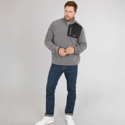 Best Herre Mcgeechan 1 /​ 2 Zip Micro Fleece Mellem Grå Udendørs|Jakker Og Frakker