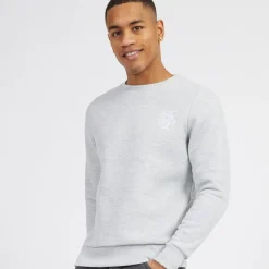 Clearance Herre Middelalder Crew Neck Sweatshirt Lysegrå Melange/​Hvid Hættetrøjer Og Sweatshirts·Sweatshirts