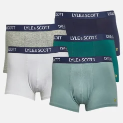 Discount Herre Miller Fem Pak Underbukser Bayberry /​ Bright White /​ Peacoat /​ Tourmaline /​ Light Grey Marl Multipakker·Undertøj|Undertøj, Sokker Og Nattøj·Boxer Shorts