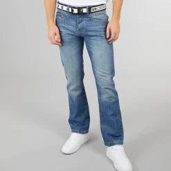 Best Herre Nye Baltimore Bælte Jeans Straight Jeans Lyse Vask Jeans Og Bukser·Jeans Med Lige Ben|Jeans Og Bukser·Jeans