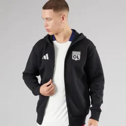 Clearance Herre OL Olympique Lyon Anthem Jakke Sort Jakker Og Frakker|Hættetrøjer Og Sweatshirts·Hættetrøjer