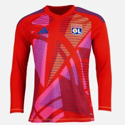 New Herre OL Olympique Lyon 24/​25 Målmands Trøje Langærmet Rød Træning|T-Shirts Og Undertrøjer