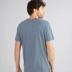New Herre O&O Grafik T-shirt Blå/​Brun T-Shirts, Poloer Og Skjorter·T-Shirts Og Undertrøjer