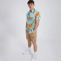 Hot Herre Pinba Skjorter med korte ærmer Blå T-Shirts, Poloer Og Skjorter·Skjorter