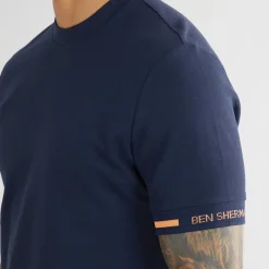 Clearance Herre Pique T-Shirt Mørk Marineblå T-Shirts, Poloer Og Skjorter·T-Shirts Og Undertrøjer