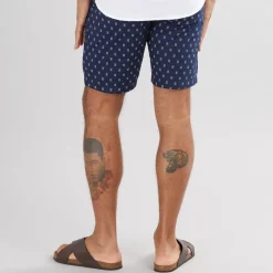 Sale Herre Poplin Stribet Print Resort Shorts Mørkeblå Shorts Og Badetøj·Chino|Shorts Og Badetøj·Shorts