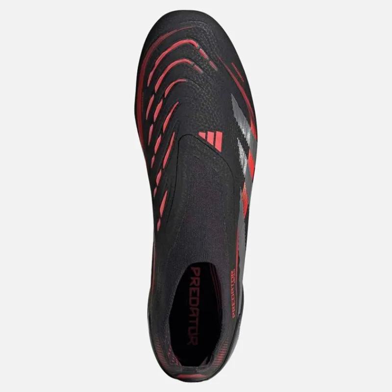 New Herre Predator Elite LL Snørebåndsløse Stealth Victory Pack SG Blød Bund Fodboldstøvler Core Black/Grey Four/Lucid Red Fodboldstøvler|Fodboldstøvler