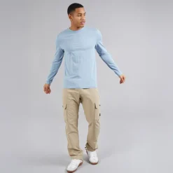 Clearance Herre Prøve Langærmet Top Stål Blå T-Shirts, Poloer Og Skjorter·T-Shirts Med Lange Ærmer|T-Shirts, Poloer Og Skjorter·T-Shirts Og Undertrøjer
