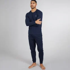 Clearance Herre pyjamastop med lange ærmer Dark Blue Undertøj, Sokker Og Nattøj·Nattøj