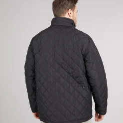 Clearance Herrer Argyle Vatteret Jakke Sort Udendørs|Jakker Og Frakker