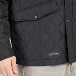 Clearance Herrer Argyle Vatteret Jakke Sort Udendørs|Jakker Og Frakker