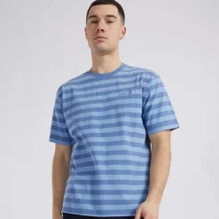 Hot Herre Rød Tab Vintage T-shirt Bardo Stribet Bleget Denim T-Shirts, Poloer Og Skjorter·T-Shirts Og Undertrøjer