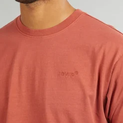 New Herre Rød Tab Vintage T Shirt Garment Farvet Rød Maling T-Shirts, Poloer Og Skjorter·T-Shirts Og Undertrøjer