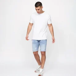 Sale Herre Riptrey Denim Shorts med ridsede detaljer Lyseblå Shorts Og Badetøj·Shorts
