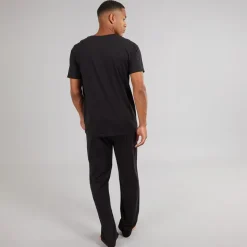 New Herre Robbert T-shirt Og Lounge Bukser Sæt Sort Undertøj, Sokker Og Nattøj·Nattøj