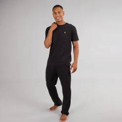 New Herre Robbert T-shirt Og Lounge Bukser Sæt Sort Undertøj, Sokker Og Nattøj·Nattøj