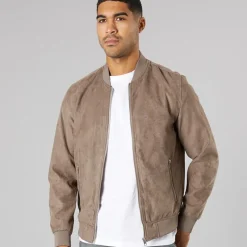 Hot Herre Ron Faux Ruskind Bomber Falcon Faux Suede Jakker Og Frakker·Jakker Og Frakker