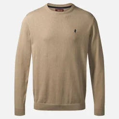 Herre Rund Hals Ellison Strik Sweater Silver Mink Trøjer Og Cardigans·Trøjer