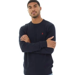 Discount Herre Rundhals Ellison Striktrøje Mørk Safir Trøjer Og Cardigans·Trøjer
