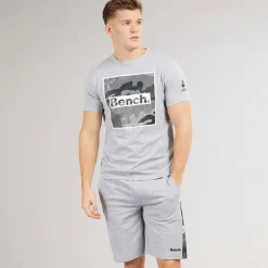 Discount Herre Sanlo T-shirt og shorts sæt Grå Melange Træningsdragter Og Joggingbukser·Træningsdragter|T-Shirts, Poloer Og Skjorter·Sæt