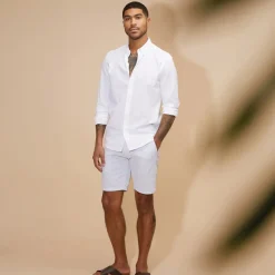 Discount Herre Seersucker Stribede Shorts Lyseblå Shorts Og Badetøj·Chino|Shorts Og Badetøj·Shorts