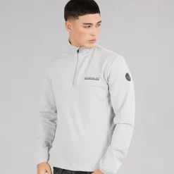 Outlet Herre Sesano 1/​2 Zip Top Light Grey Solid Udendørs|T-Shirts, Poloer Og Skjorter·T-Shirts Med Lange Ærmer