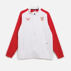 Herre SFC Sevilla FC Hjemme Anthem Jakke Brilliant Hvid /​ True Rød Træning|T-Shirts Og Undertrøjer