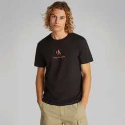 Best Herre Shadow Logo T Shirt CK Sort T-Shirts, Poloer Og Skjorter·T-Shirts Og Undertrøjer