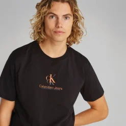 Best Herre Shadow Logo T Shirt CK Sort T-Shirts, Poloer Og Skjorter·T-Shirts Og Undertrøjer