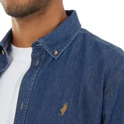 Discount Herre Skjorte med Knapper Denim T-Shirts, Poloer Og Skjorter·Skjorter