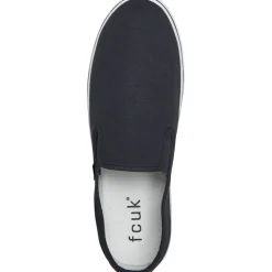 Outlet Herresko FCUK Deck Slip On Canvas Pumps Blå Lærredgummisko|Lærredgummisko