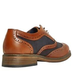 Outlet Herresko Terrence Oxford Brogue Tan Burnish/​Navy Sko|Sko