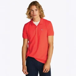Hot Herre Slim Stolpelukning Polo Bright Vermillion T-Shirts, Poloer Og Skjorter·Poloer