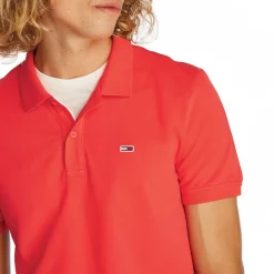 Hot Herre Slim Stolpelukning Polo Bright Vermillion T-Shirts, Poloer Og Skjorter·Poloer