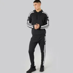 Outlet Herre Squadra 21 Pullover Sweat Hættetrøje Sort/​Hvid Træning|T-Shirts Og Undertrøjer