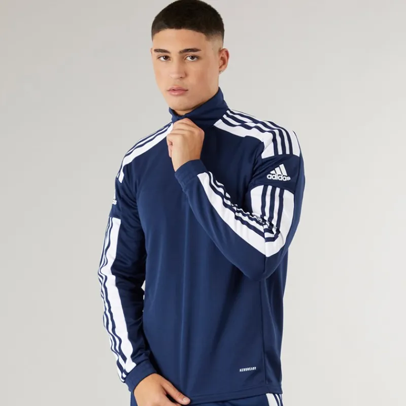 Online Herre Squadra 21 1/4 Zip træningstop Navy/Hvid Træning|T-Shirts Og Undertrøjer
